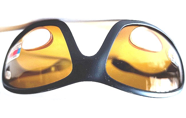 Front view of the amber tinted PBA polarised bifocals